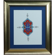 E38 El Işçiliği Rumi Motifli Tezhip Tablo - 44*51 cm - 6539