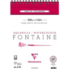 Clairefontaine Fontaine %100 Pamuk Spiralli Sulu Boya Defteri 300 Gr. A5 10 Yaprak