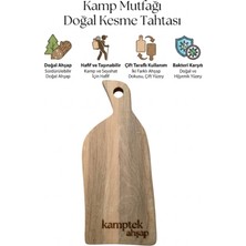 Kamptek Kamp Teknolojisi Kamptek Ahşap Doğal Kamp Kesme Tahtası – Hafif Taşınabilir Çift Taraflı Sunum ve Doğrama Tahtası