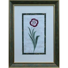 E38 El Işçiliği Ebru Zeminli Yonca  Ebru Tablo - 35*47 cm - 6555