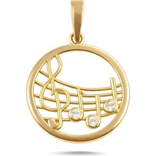 Zeya Kuyumculuk 14 Ayar Altın Müzik Notalı Kolye Ucu
