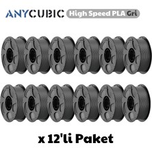 Anycubic High Speed Pla Filament Gri 1.75MM 1kg (12 Adet)