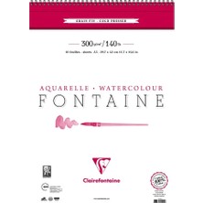 Clairefontaine Fontaine %100 Pamuk Spiralli Sulu Boya Defteri 300 Gr. A3 10 Yaprak
