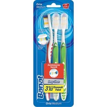 Banat Deep Clean Orta Sert Manuel Diş Fırçası 3'lü Paket Derinlemesine Ağız ve Diş Temizliği