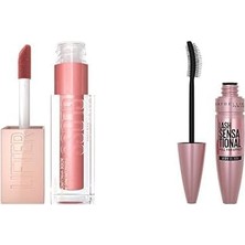 Lifter Gloss Nemlendirici Dudak Parlatıcısı - 003 + New York Lash Sensational Yelpaze Etkili Siyah Maskara 1 Paket (1 x 9.5 Ml)