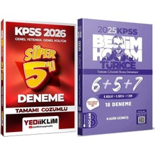 Yediiklim Yayınları 2025 Kpss Türkçe Tamamı Çözümlü 6+5+7 Deneme - 2026 Kpss Çözümlü Süper 5li Deneme
