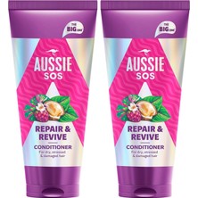 Aussie Sos Repair & Revive Kuru, Yıpranmış ve Hasar Görmüş Saçlar Için Saç Kremi 350ML (2 Paketi)
