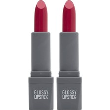 Uzun Süre Kalıcı Yoğun Renk Veren Nemlendirici Parlak Ruj - Glossy Lipstick 317 Bright Fuchsia (2 Paketi)
