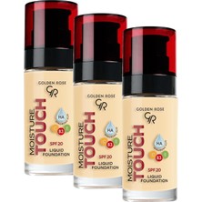 Moisture Foundation No: 102 - Hyaluronik Asitli Nemlendirici Fondöten Spf 20-30 ml (3 Paketi)