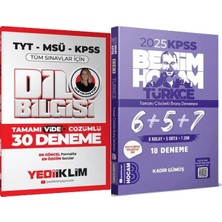 Yediiklim Yayınları 2025 Kpss Türkçe Tamamı Çözümlü 6+5+7 Deneme - 2026 Dil Bilgisi Çözümlü 30 Deneme