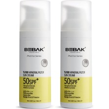 Bebak Pharma Mineral Filter Güneş Kremi 50SPF+ 50ML (2 Paketi)