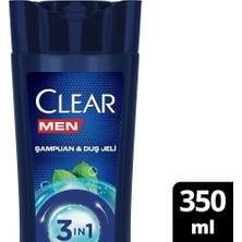 3 In 1 Şampuan & Duş Jeli Ferahlatıcı Mentol Etkisi Saç Yüz Vücut Için 350 ml