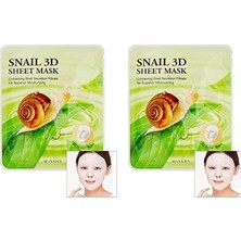 Salyangoz Salgısı Özü Içeren Nemlendirici 3D Yaprak Maske Snail 3D Sheet Mask 2li Paket
