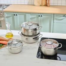 Belen 8 Parça Çelik Tencere Seti