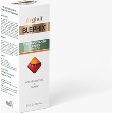 Argivit Blephix Göz Çevresi ve Kirpik Temizleyici Köpük Şampuan 50 ml Çay Ağacı Yağı ve Taurin ile Antibakteriyel Nemlendirici