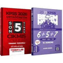 Yediiklim Yayınları 2025 Kpss Türkçe Tamamı Çözümlü 6+5+7 Deneme - 2026 Ortaöğretim Son 5 Sınav Çıkmış Sorular