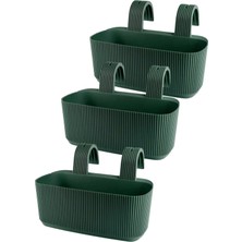 Temmuz Home 3 Adet Karasu Plastik Pera Askılı Balkon Saksısı