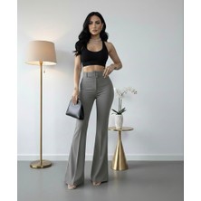 Sorvella Wear Kadın Ithal Doubleface Ispanyol Paça Kumaş Pantolon Kemerli Çekme Solma Yapmaz