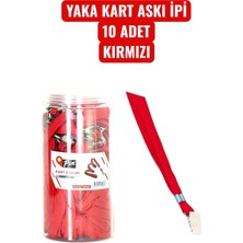 Seyfi Kırtasiye Yaka Kart Askı Ipi 10 Adet Kırmızı