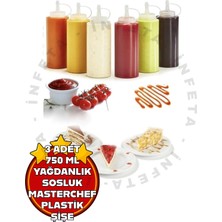 Empressco 3'lü Şeffaf Plastik Yağlık ve Sosluk Seti, 700 Ml, Kullanışlı ve Şık Tasarım