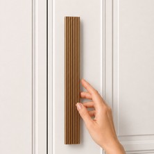 Badem10 Özen (1 Adet) 320 mm Bronz Çizgili Metal Mobilya Dolap Çekmece Kulp 32 cm Dolap Mobilya Kulbu