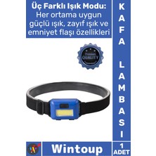 Wintoup #kafalambası Hafif Ergonomik Kamp Aydınlatma Mini Pilli Cob LED 3 Mod Su Geçirmez Fener Kafa Lambası