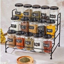 Empressco Şık Metal Standlı 15 Parça Baharat Seti, Modern ve Kullanışlı Tasarım