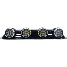 Space Off-Road Sis Lambası Yuvarlak Siyah 12x4 Led 12-24v (Set Olarak)