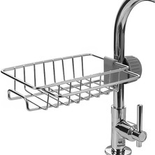 Brf Store Bascisell Kyrotech Mutfak Organizeri Tek Kat Demir Raf, Musluğa Klipsli Paslanmaz Çelik Evye Düzenleyici, Delmesiz Kurulum, Açık Drenajlı Süngerlik, Askılı Lavabo Içi Raf, Paslanmaz ve Dayanıklı Evye