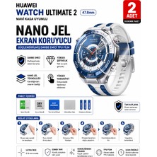 Astakos Huawei Watch Ultimate 2 47.8mm Mavi Kasa Uyumlu Nano Jel Ekran Koruyucu 2 Adet Güçlendirilmiş Darbe Emici Tpu Film