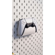 Bitenzo 3D Skadis Uyumlu Playstation 5 Dualsense Oyun Kolu Standı - Duvar Paneli Için Gamepad Tutucu Aparat