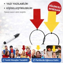 Colezium Kişiselleştirilebilir Ok Işaretli Mesaj Tacı (2’li Set Sarı-Kırmızı)