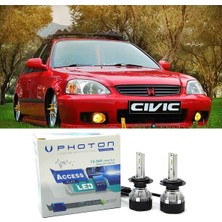 Photon Honda Civic Ies LED Xenon Uzun Kısa Far Ampulü H4 Access Yeni Seri Beyaz 1996-2004