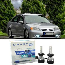 Photon Honda Civic Vtec 2 Es7 LED Xenon Kısa Far Ampulü Hb4 Access Yeni Seri Beyaz 2004-2006