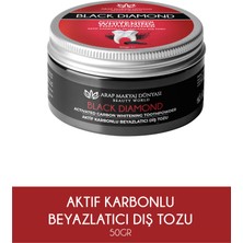 Arap Makyaj Dünyası Diş Beyazlatıcı Toz 50 gr Aktif Karbon Sararma ve Ağız Kokusu Önleyici