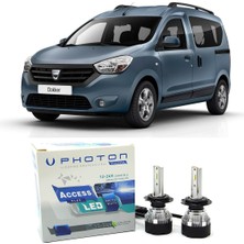 Photon Dacia Dokker Uzun LED Xenon Kısa Far Ampulü H4 Access Yeni Seri Beyaz