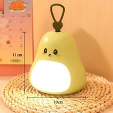 Avokado Tasarımlı Gece Lambası – 3 Kademeli Işık Ayarı, Rgb Atmosfer Modu, USB Şarjlı, Taşınabilir Silikon Bebek Uyku Işığı, Yumuşak Gece Aydınlatması, Bebek–çocuk Odası Için (Açık Yeşil)