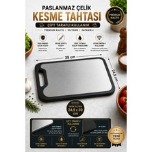 Plastmarket Çift Taraflı Kesme Tahtası - Paslanmaz Çelik ve Pp Yüzey Kesme Tahtası