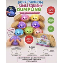 Işıklı ve Simli Squishy Çin Mantısı - Stres Atan Yumuşacık Sıkılabilir Oyuncak