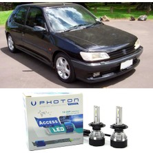 Photon Peugeot 306 LED Xenon Uzun + Kısa Far Ampulü H4 Access Yeni Seri Beyaz 1993-1996