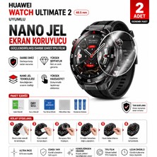Astakos Huawei Watch Ultimate 2 48.5 mm Uyumlu Nano Jel Ekran Koruyucu 2 Adet Güçlendirilmiş Darbe Emici Tpu Film