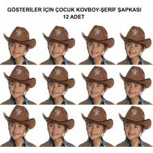 Herşey Trend Kovboy Şerif Şapkası Kahve 12 Adet - Kostüm, Parti ve Gösteri Şapkası