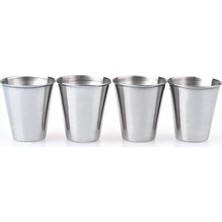 Brf Store Bascisell 4 Adet 70 Ml. Çelik Shot Kahve Kamp Bardağı DF37X