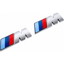 İdeal Aksesuar Bmw M Çamurluk Logo Gümüş Renk - Bmw M Fender Emblem Silver Color