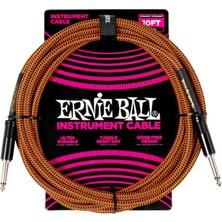 Brf Store Bascisell Ernıe Ball Enstrüman Kablosu Esnek Düz Açılı 10FT - Turuncu