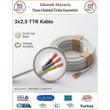Öznur 3x2,5 TTR Elektrik Kablosu - Beyaz - %100 Bakır - 2 Metre