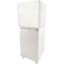 Kanki Pet 40 cm Ultra Clear Nano Flex Seri Mobilyalı Akvaryum Beyaz 64 Litre