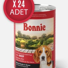 Bonnie Biftekli Sos Içinde Et Parçacıklı Köpek Konservesi 400G x 24 Adet
