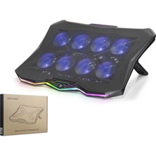 İlkyaz Fashion Laptop Soğutucu 8 Fan Rgb - Siyah Dcxaa3