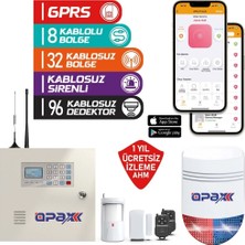 OPAX-2646 Bgr-09 Kablosuz Sirenli Akülü Gprs/gsm Ev ve Işyeri Alarm Seti